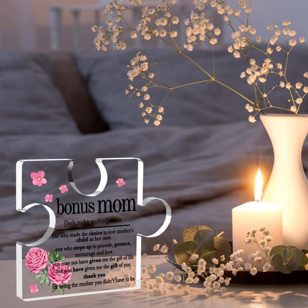 Thank You Gift - Bonus Mom Appreciation Plaque with Photography Utility