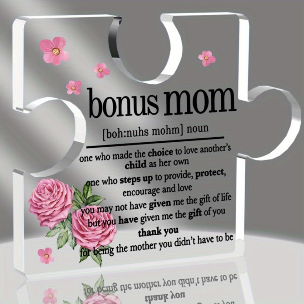 Thank You Gift - Bonus Mom Appreciation Plaque with Photography Utility