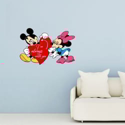 disney romantic valentine's day sticker, mickey and minnie heart slogan for walls, mirrors, porches, home decor
