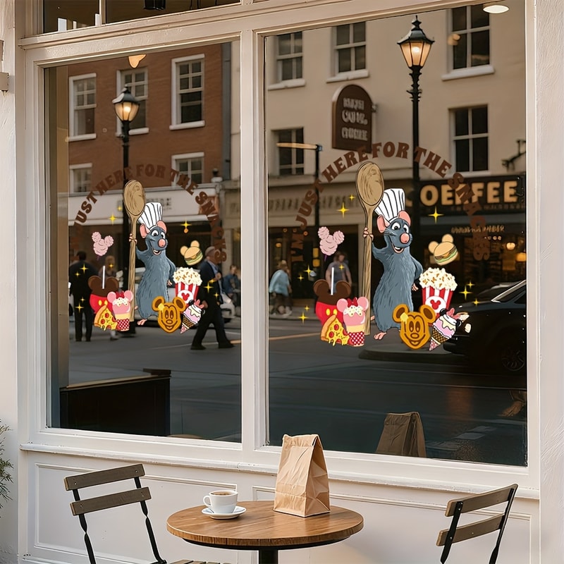 Fun Disney Little Chef Remy Window Sticker for Room Decoration and Holiday Gift Choice