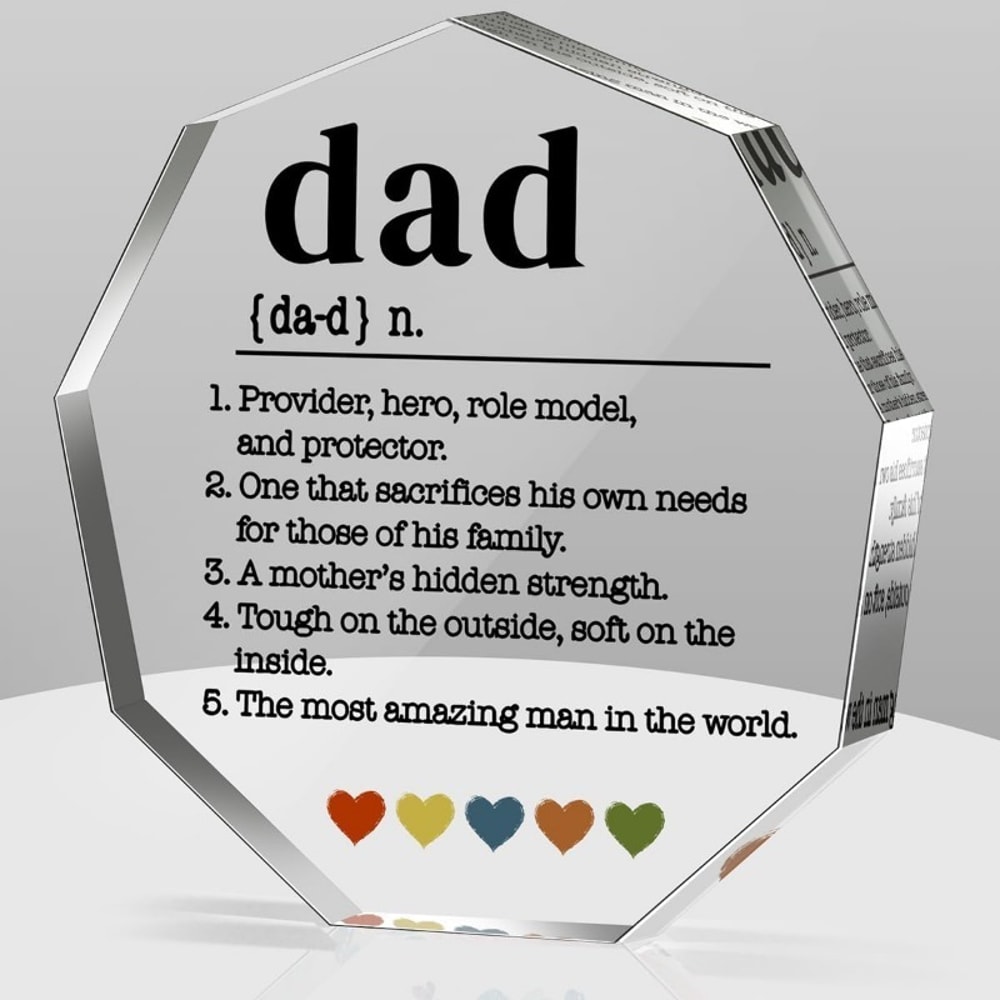"Dad Definition Father Acrylic Decorative Sign for Dad Stepdad Bonus Dad Thank You Birthday Christmas Gift
