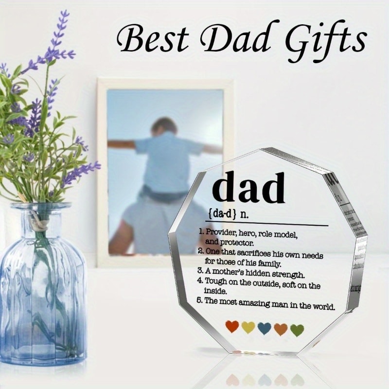 "Dad Definition Father Acrylic Decorative Sign for Dad Stepdad Bonus Dad Thank You Birthday Christmas Gift