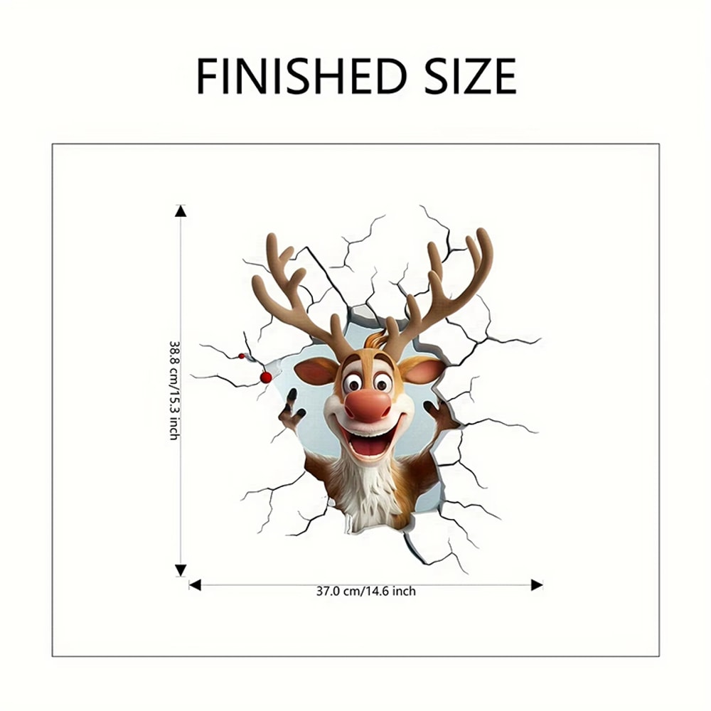 Removable Wall Decal Vinyl Christmas Wall Stickers Santa Claus Reindeer Holiday Decor For Home Livi
