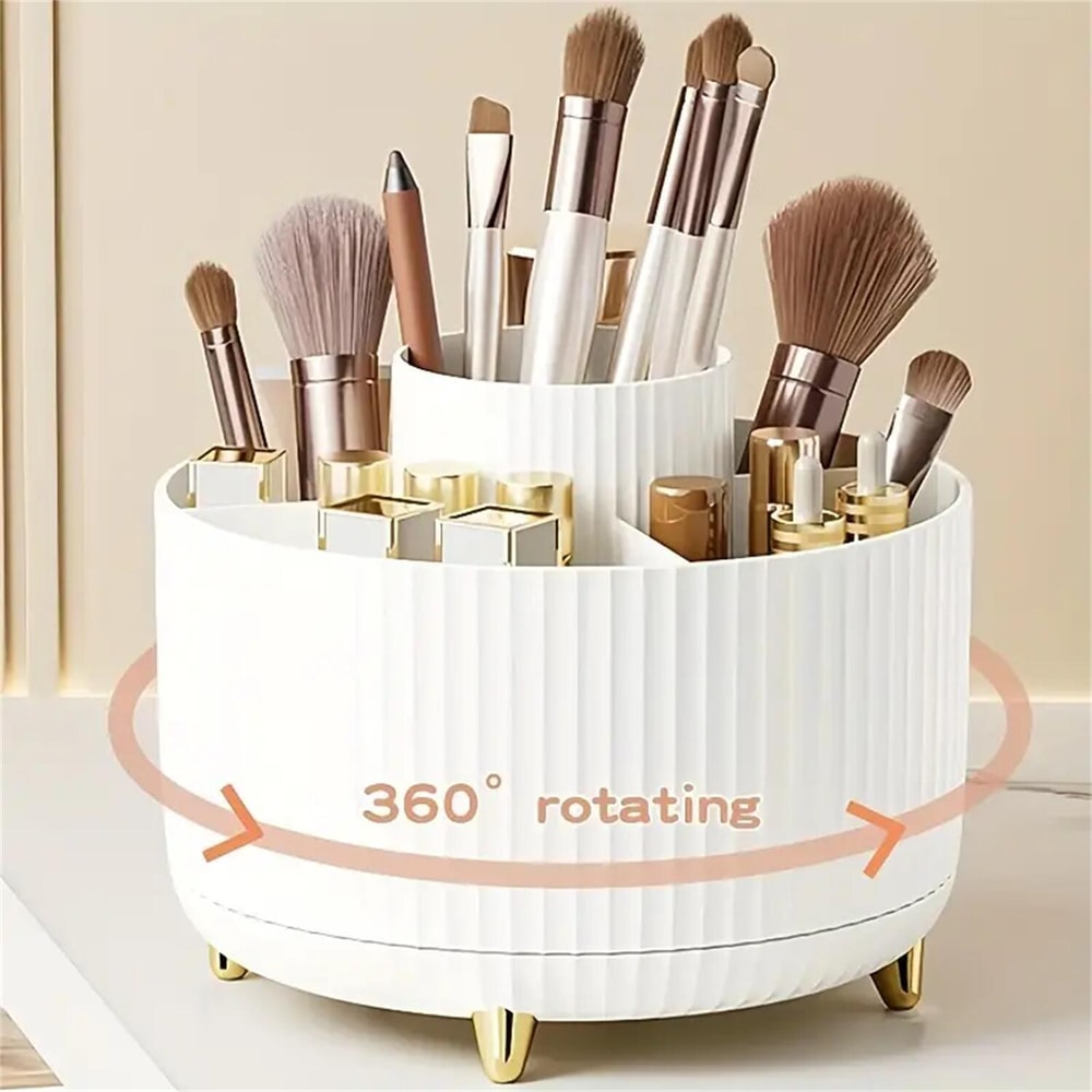 Multi-Functional Holder for Brushes, Cosmetic Storage with Compartments, Makeup Organizer for Home
