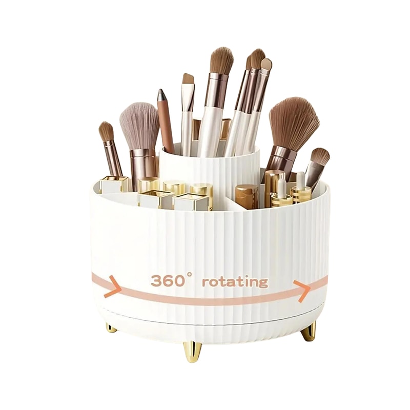 Multi-Functional Holder for Brushes, Cosmetic Storage with Compartments, Makeup Organizer for Home