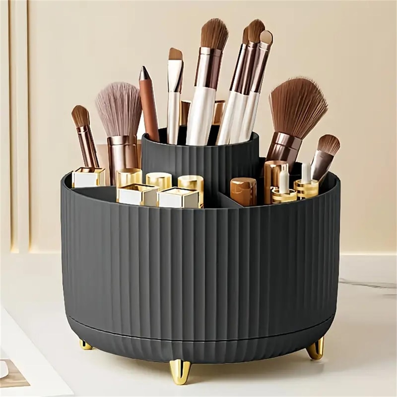 Multi-Functional Holder for Brushes, Cosmetic Storage with Compartments, Makeup Organizer for Home