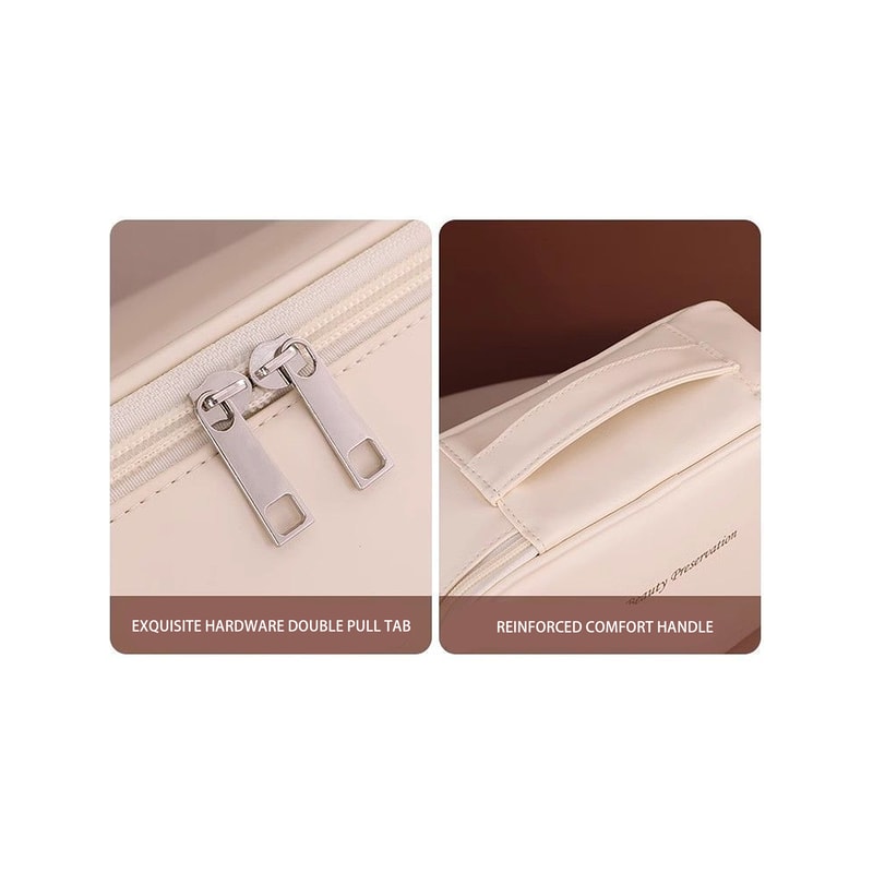 High-End PU Leather Makeup Bag with Multi-Layer Design, Large Capacity, Waterproof and Portable