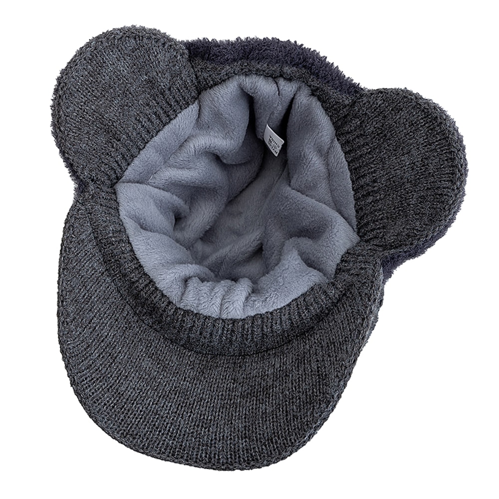 Fashion Faux Fur Beanie Hat, Plush Lined Winter Hat with Earflap, Men Outdoor Warm Cap Gift