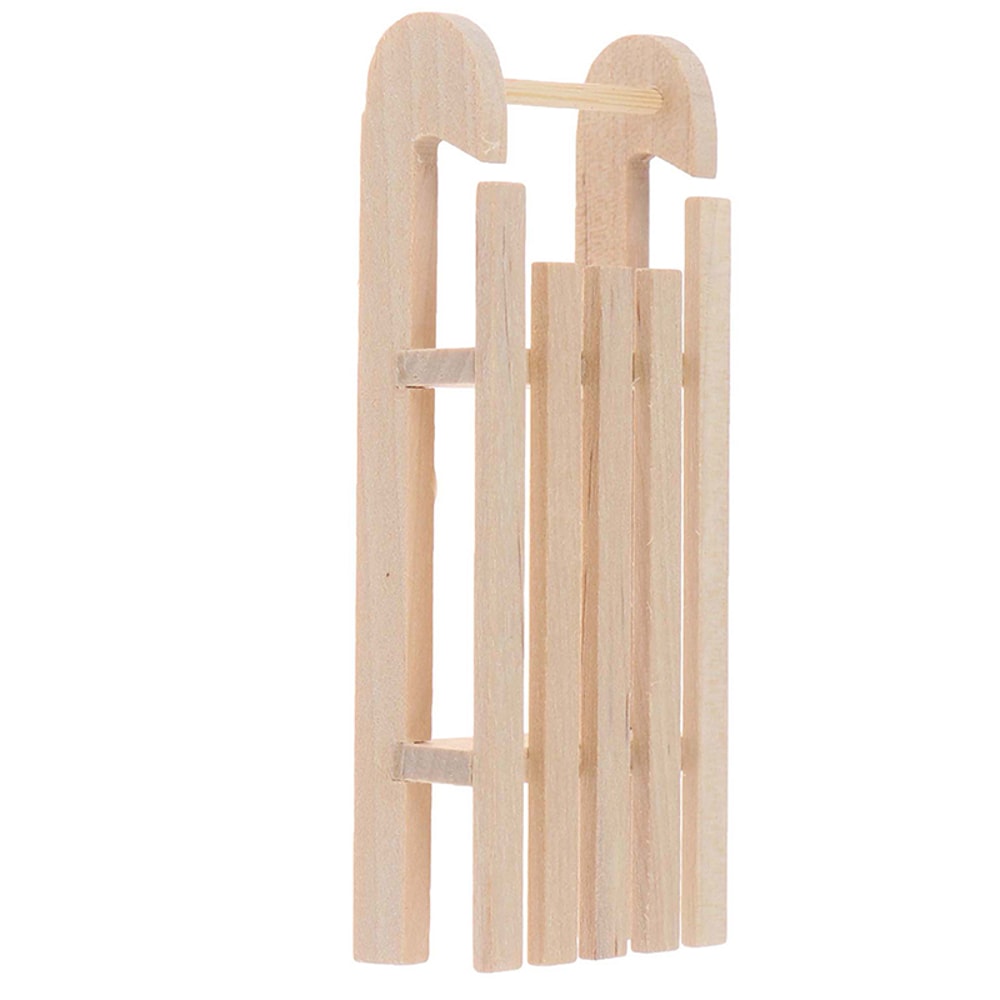 DIY Winter Ski Sled Wooden Sleigh Gift Box Model Christmas Landscape