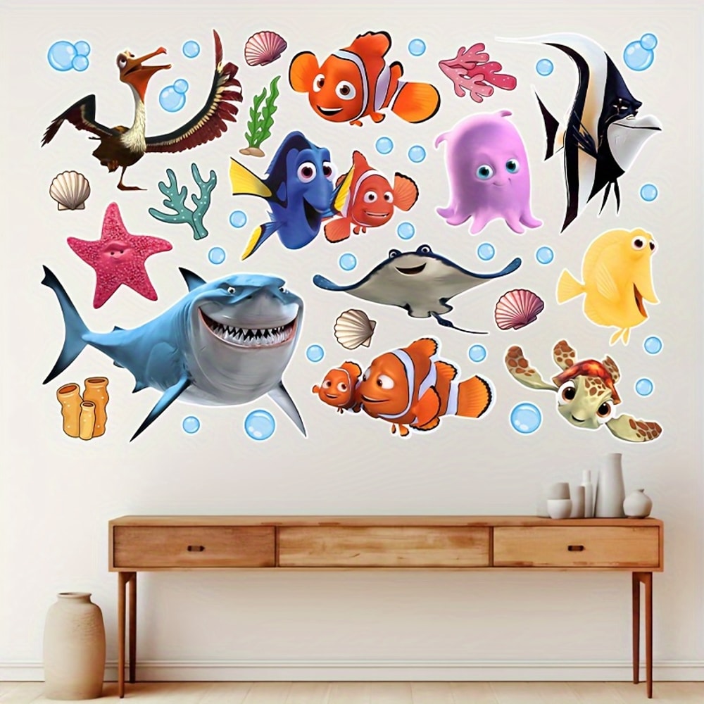 Personalized Self-Adhesive Finding Nemo Wall Sticker for Bedroom, Living Room, and Window Decoration