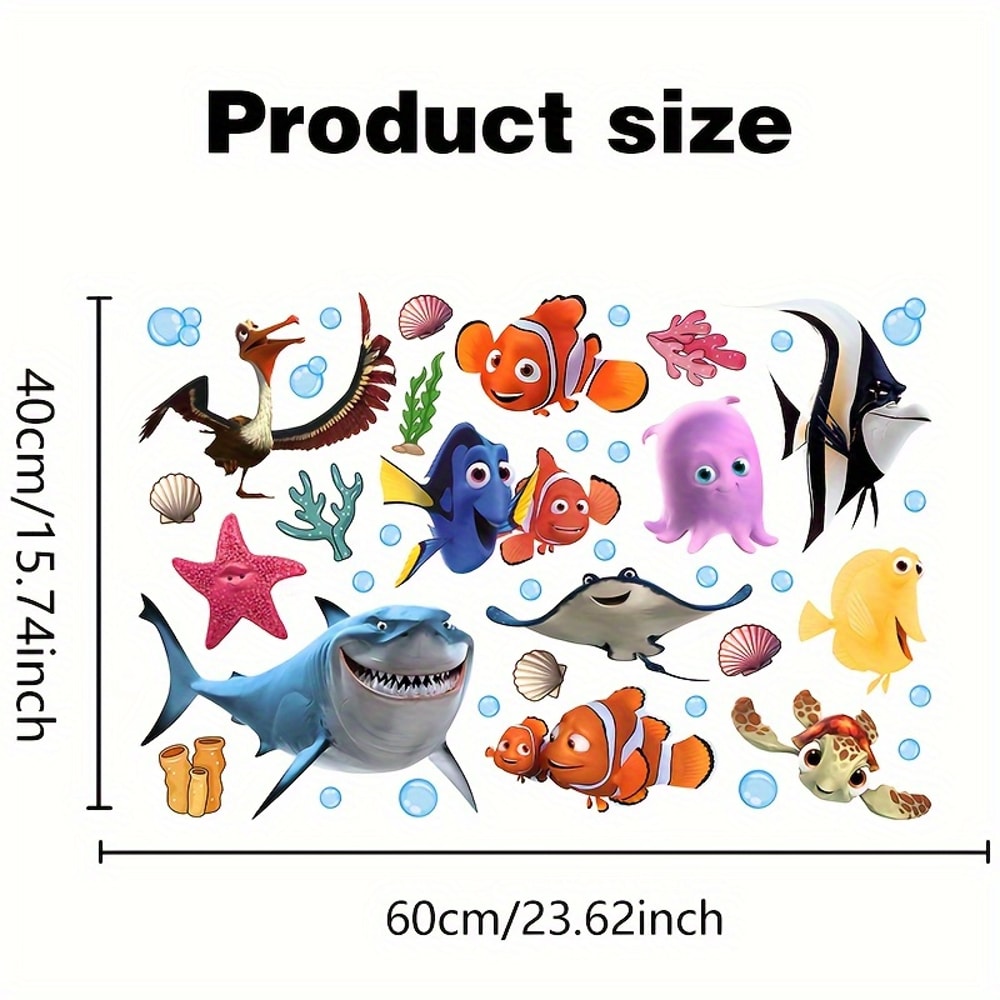 Personalized Self-Adhesive Finding Nemo Wall Sticker for Bedroom, Living Room, and Window Decoration