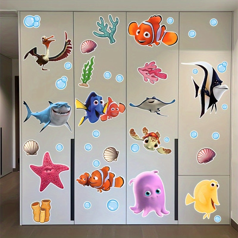 Personalized Self-Adhesive Finding Nemo Wall Sticker for Bedroom, Living Room, and Window Decoration