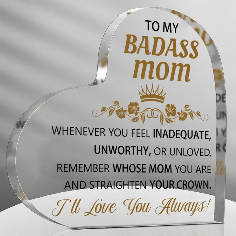 Best Gifts for Mom - My Badass Mom Acrylic Puzzle, Unique Desk Decorations for Women