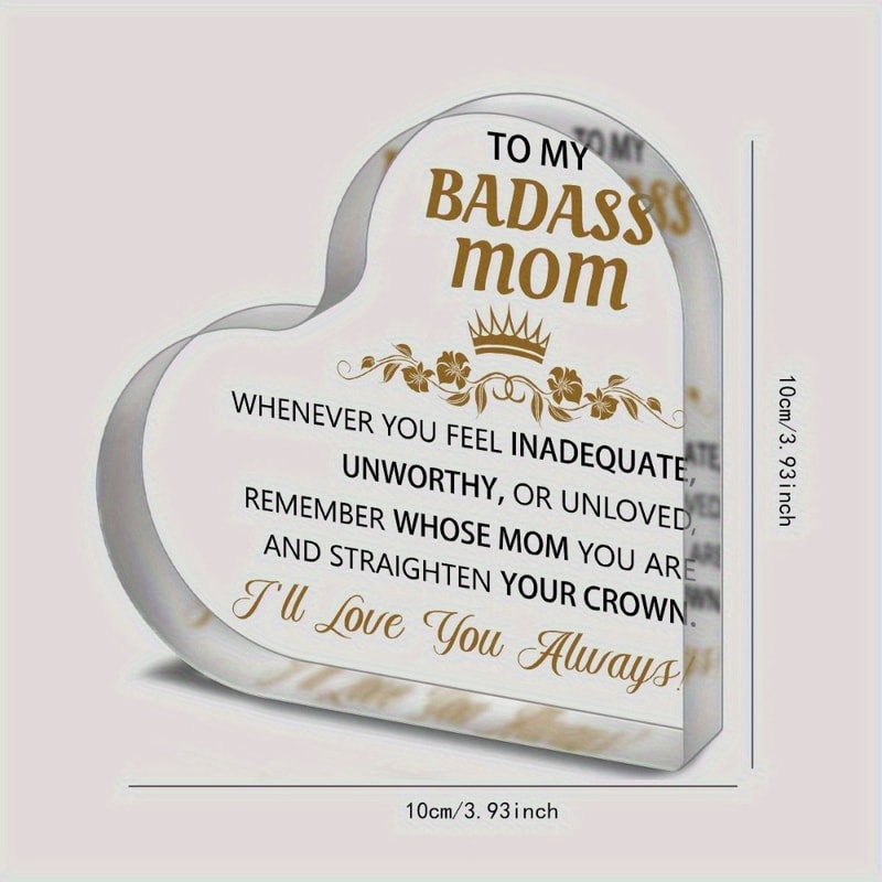 Best Gifts for Mom - My Badass Mom Acrylic Puzzle, Unique Desk Decorations for Women