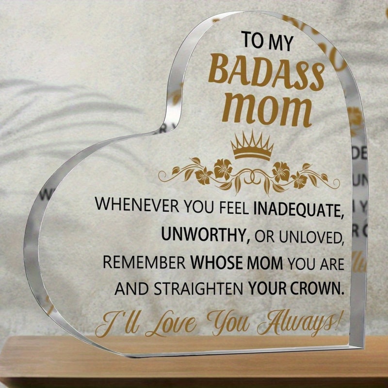 Best Gifts for Mom - My Badass Mom Acrylic Puzzle, Unique Desk Decorations for Women