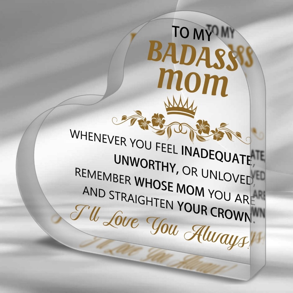 Best Gifts for Mom - My Badass Mom Acrylic Puzzle, Unique Desk Decorations for Women