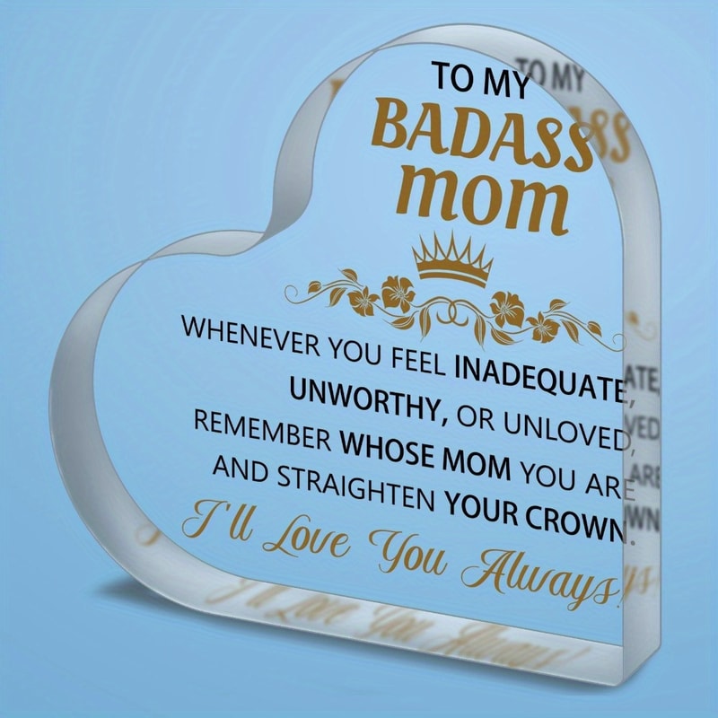 Best Gifts for Mom - My Badass Mom Acrylic Puzzle, Unique Desk Decorations for Women