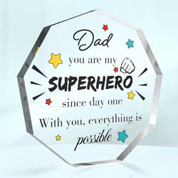 unique father gift, sentimental fathers day dad gifts for men, clear acrylic plaque home decor from son daughter