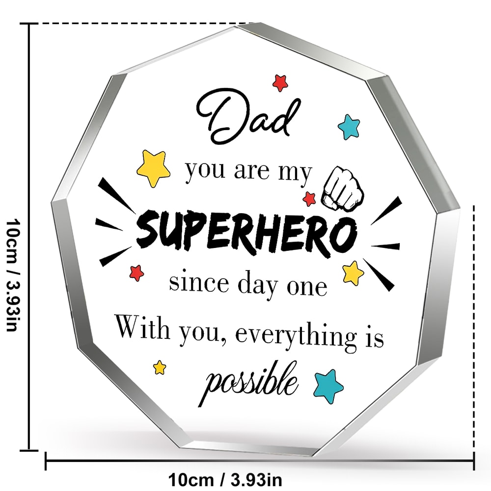Unique Father Gift, Sentimental Fathers Day Dad Gifts for Men, Clear Acrylic Plaque Home Decor from Son Daughter