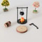 Decorative Mini Campfire and Teapot Statue, Desktop Photo Props for Christmas Gifts
