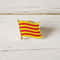 Spain Provincial Nationalities Region Brooch, Catalonia Flag Lapel Pins, Metal Enamel Crystal Badge