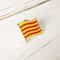 Spain Provincial Nationalities Region Brooch, Catalonia Flag Lapel Pins, Metal Enamel Crystal Badge