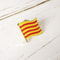Spain Provincial Nationalities Region Brooch, Catalonia Flag Lapel Pins, Metal Enamel Crystal Badge