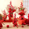 Get Rich Chinese Artificial Flowers Red Berry Branch Wedding Pots Tabletop Decoration 0