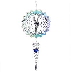 birds wind spinner hummingbird wind chimes crystal sun catcher, stained glass pendant for garden and home decoration