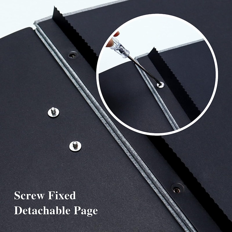 Self Adhesive Photo Storage Album, Solid Color Large Pages for Weddings & Anniversaries