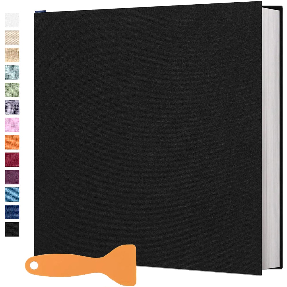 Self Adhesive Photo Storage Album, Solid Color Large Pages for Weddings & Anniversaries