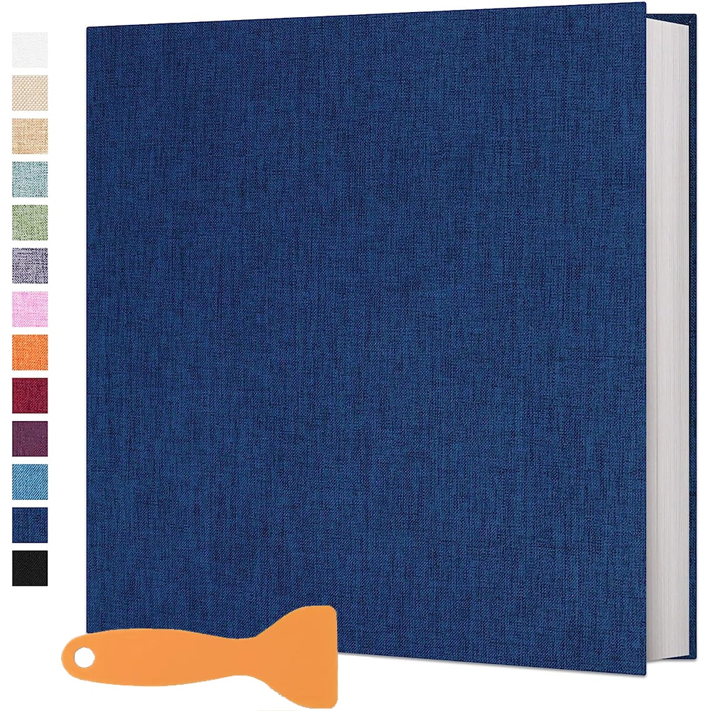 Self Adhesive Photo Storage Album, Solid Color Large Pages for Weddings & Anniversaries