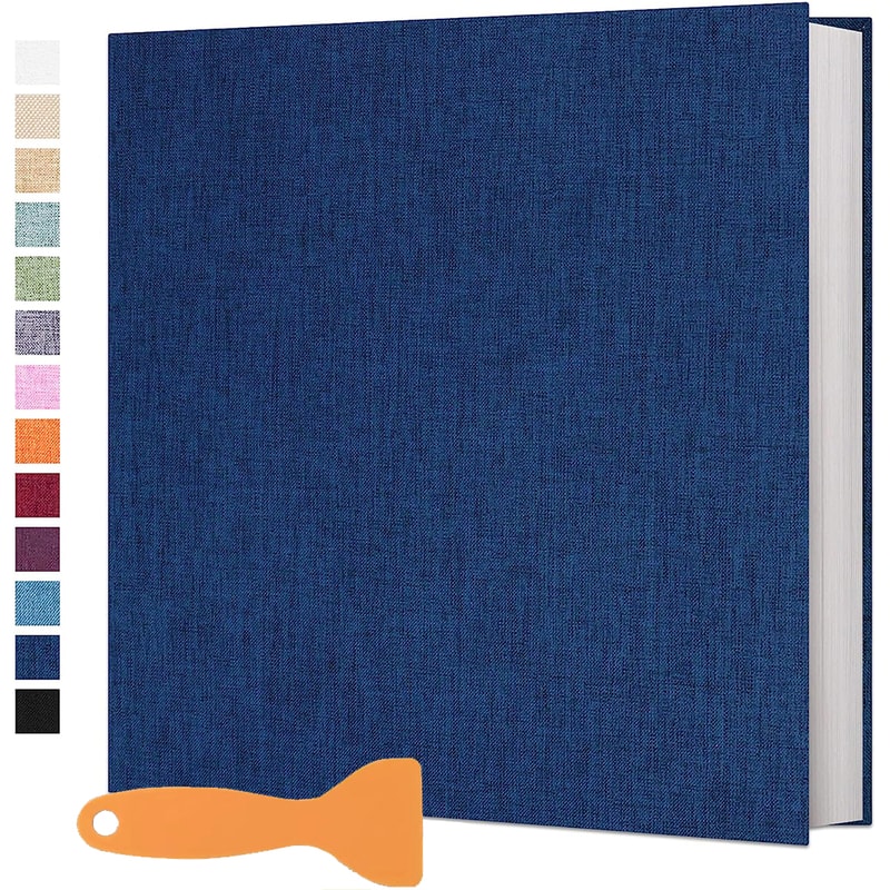 Self Adhesive Photo Storage Album, Solid Color Large Pages for Weddings & Anniversaries