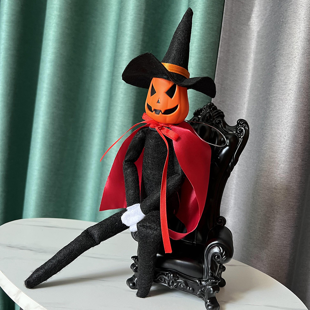 Halloween Elf Doll Pumpkin Ornament For Home Desk Decoration Accessories 1