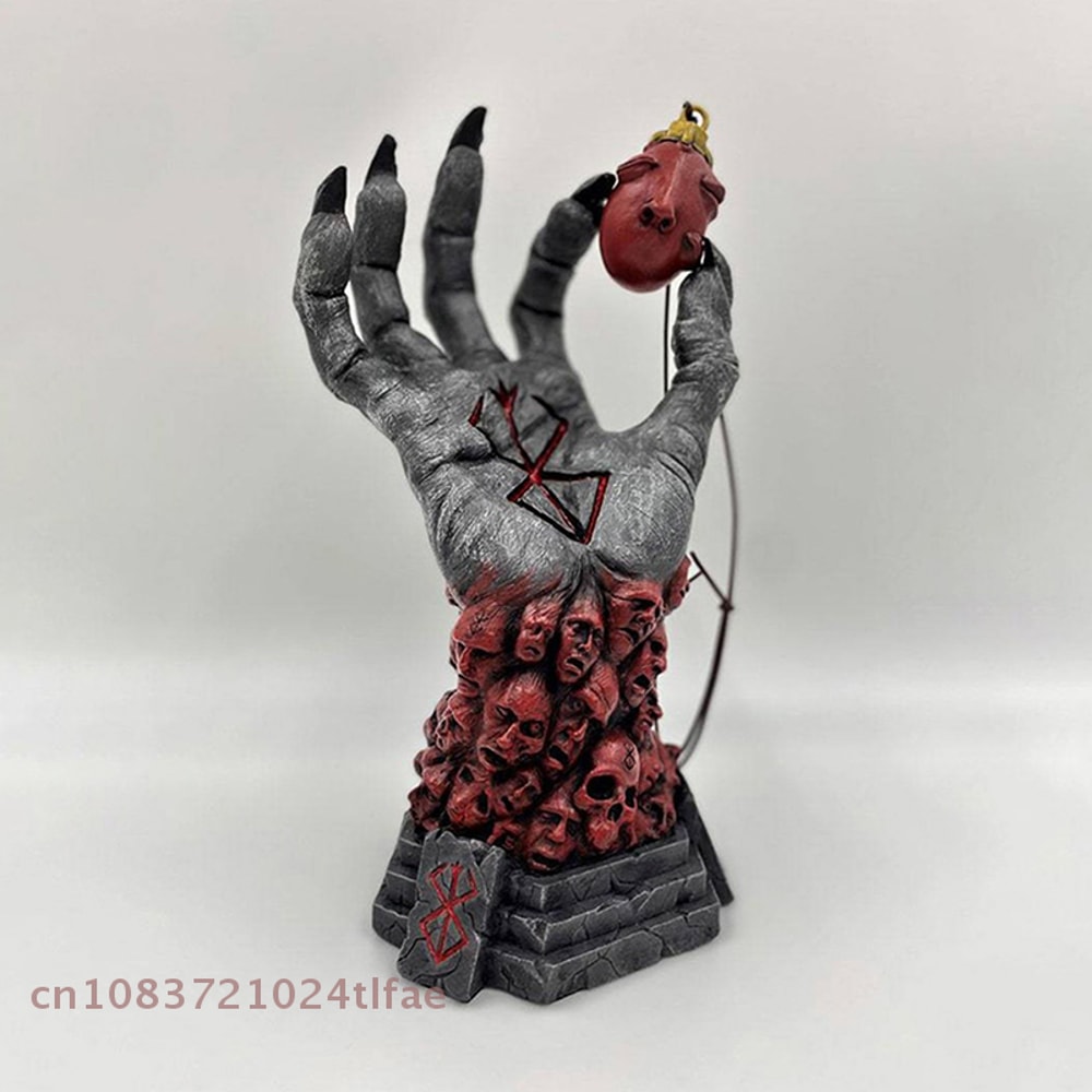 Crazy God Death Resin Craft Statue Devils Right Hand Rampage Skull Rune Home Decor 1