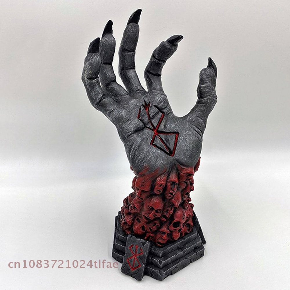 Crazy God Death Resin Craft Statue Devils Right Hand Rampage Skull Rune Home Decor 2