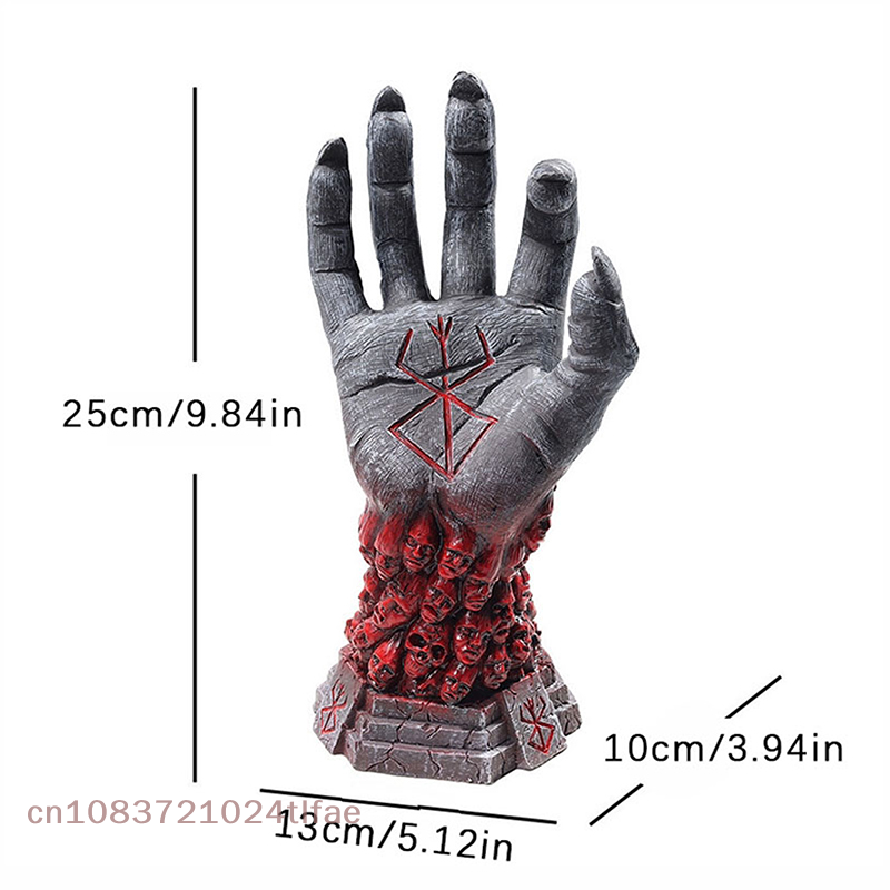 Crazy God Death Resin Craft Statue Devils Right Hand Rampage Skull Rune Home Decor 5