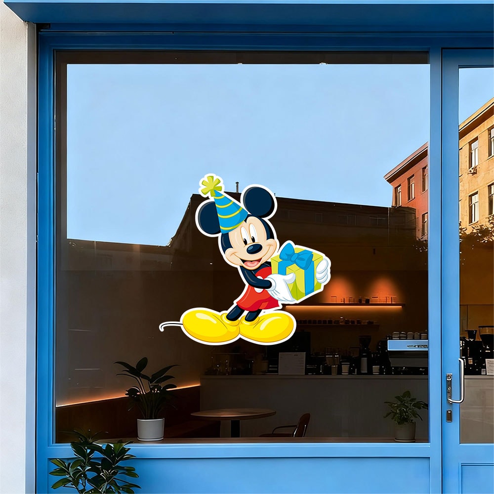 Mickey Mouse Stickers Gift Box, Decorative Stickers for Windows, Mirrors, Porches, and Walls