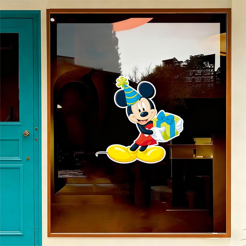 Mickey Mouse Stickers Gift Box, Decorative Stickers for Windows, Mirrors, Porches, and Walls