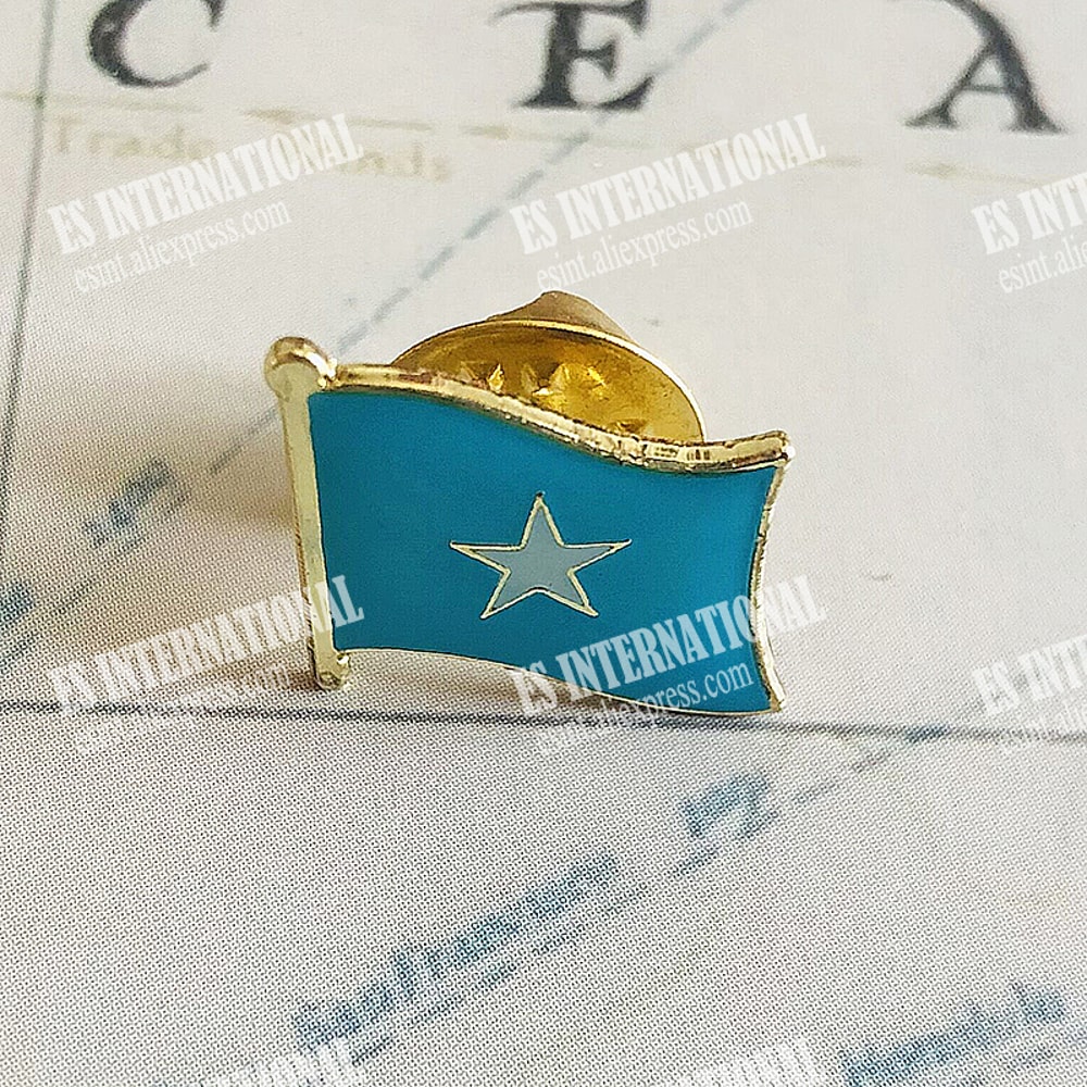 Crystal Epoxy Metal Enamel Badge, Somalia National Flag Brooch Gift