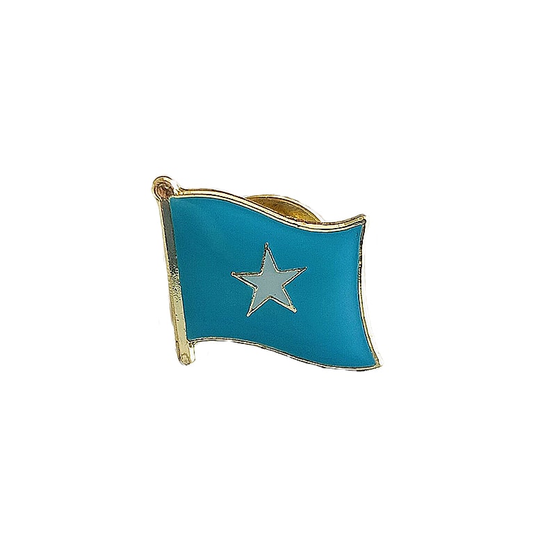 Crystal Epoxy Metal Enamel Badge, Somalia National Flag Brooch Gift