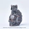 Natural Crystal Skull Cat Figurine, Hand-Carved for Halloween Decor & Gift Ideas
