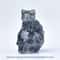 Natural Crystal Skull Cat Figurine, Hand-Carved for Halloween Decor & Gift Ideas