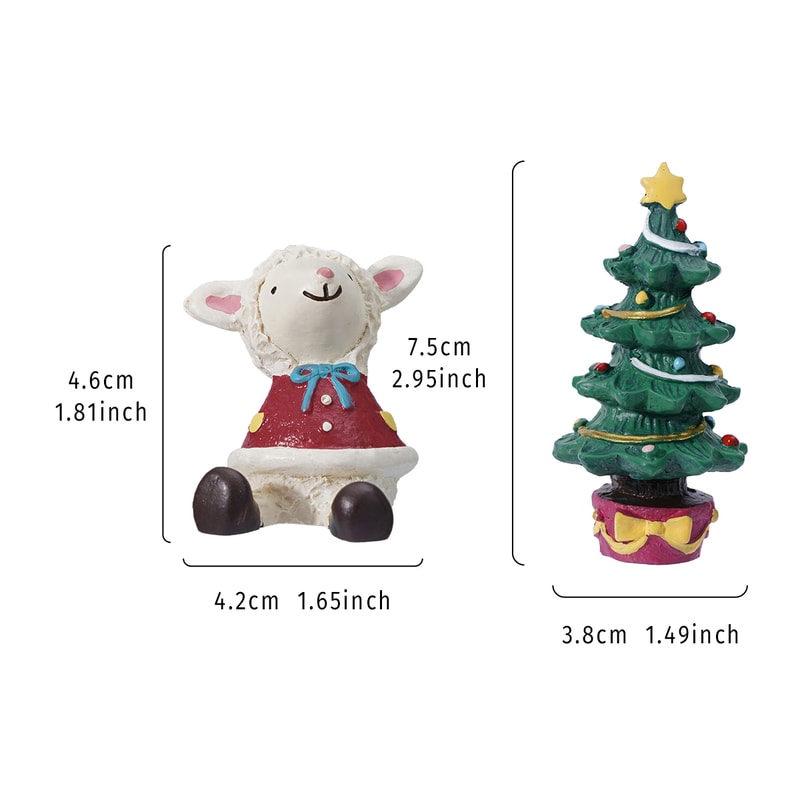 Festive Little Houses, Resin Christmas Lambs and Tree Home Decorations