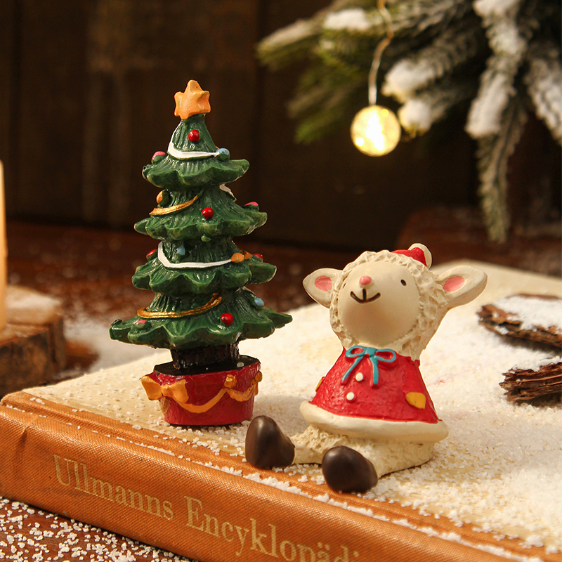 Festive Little Houses, Resin Christmas Lambs and Tree Home Decorations