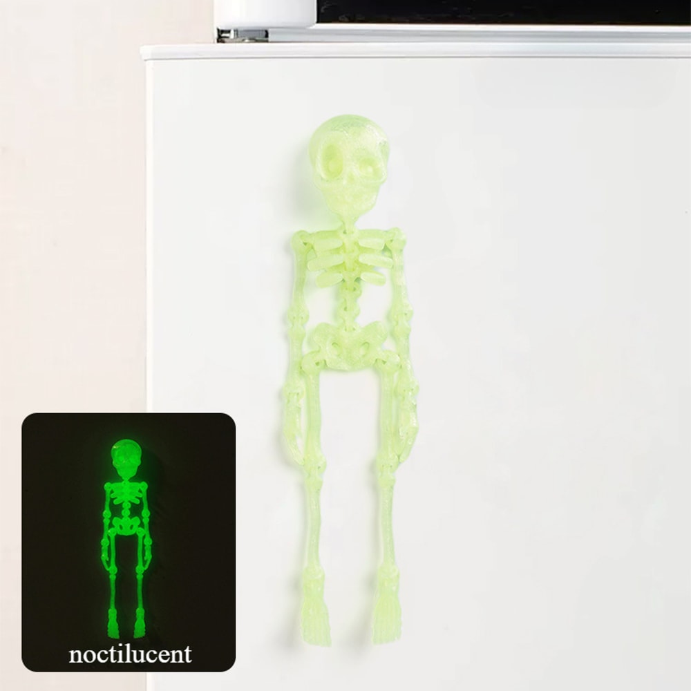 Funny Halloween Gift Magnetic Poseable Skull Fridge Magnet with Movable Joints, Cute Kitchen Decor