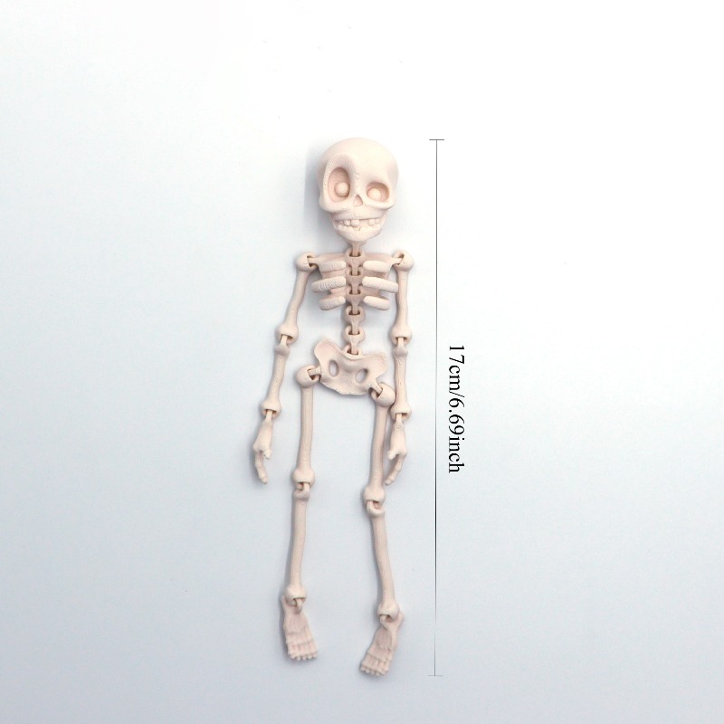 Funny Halloween Gift Magnetic Poseable Skull Fridge Magnet with Movable Joints, Cute Kitchen Decor