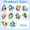 Durable Rubber Magnetic Stickers for Fridge, Cute Penguin Designs with Beach & Pool Themes