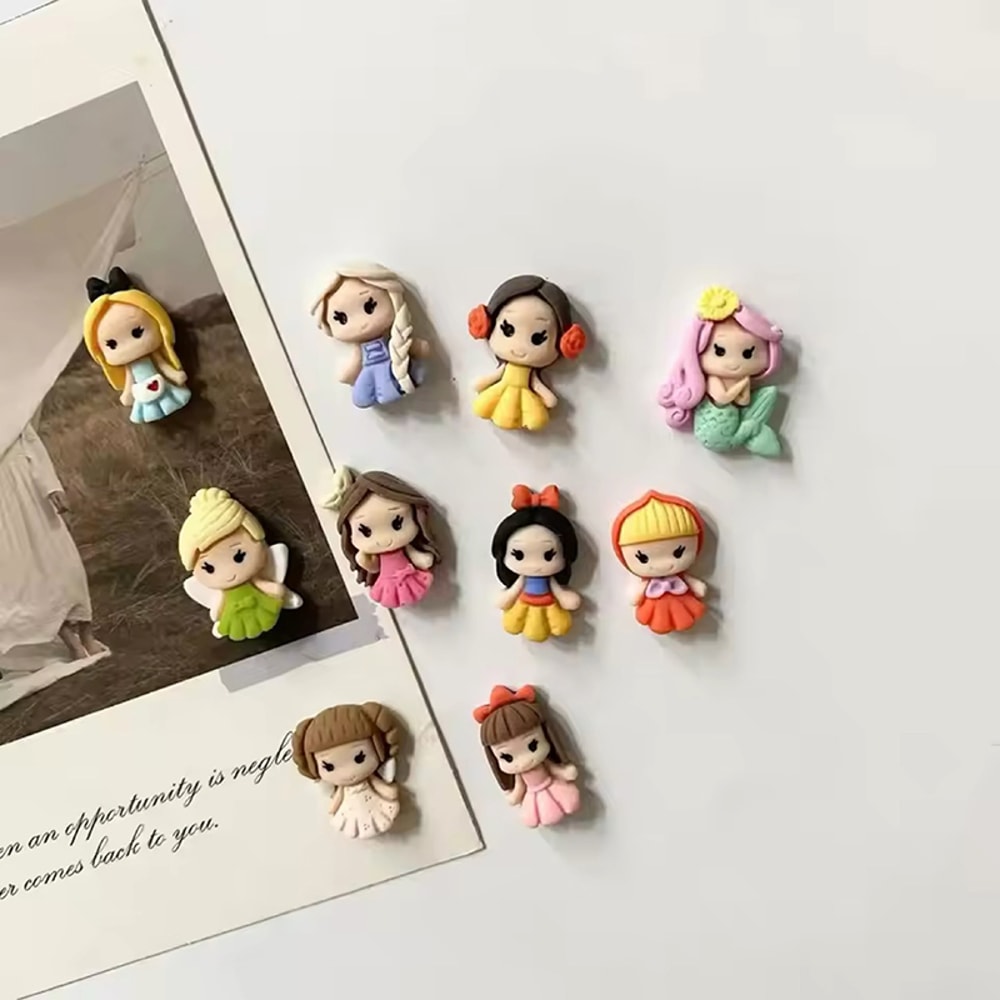 Photo Picture Memo Sticker Hook Push Pin, Cute Girl Princess Charm Fridge Magnets, Fixed Refrigerator DIY Decor
