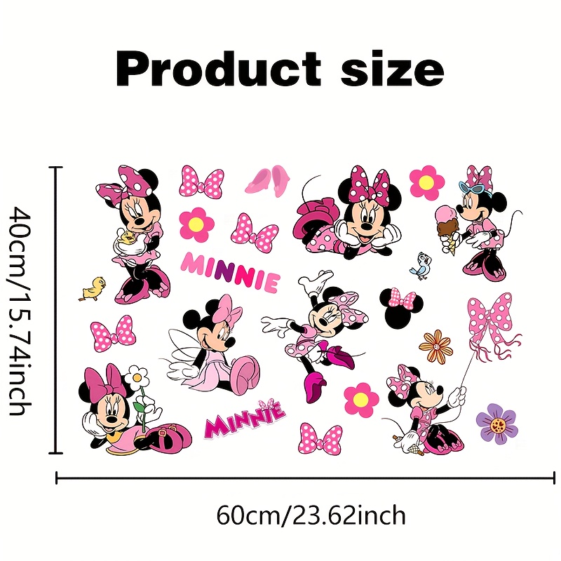 Indoor Disney Minnie Wall Sticker for Windows, Porches, and Mirror Decoration